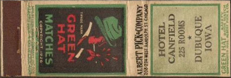 Green Hat Matchcover & Matchbook